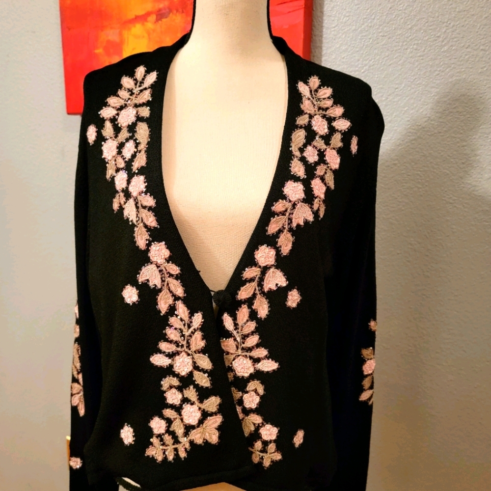 Gorgeous Sigrid Olsen Beaded sweater jacket